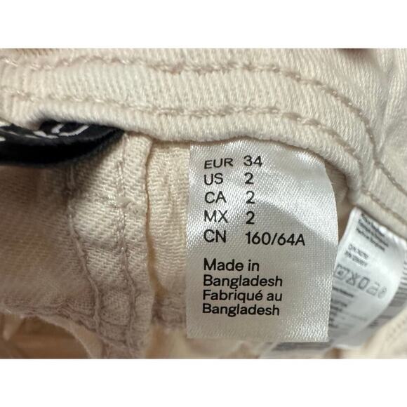 H&M Divided Cream Wide Leg Cargo Jeans Size 2 (EUR 34 - Picture 6 of 7